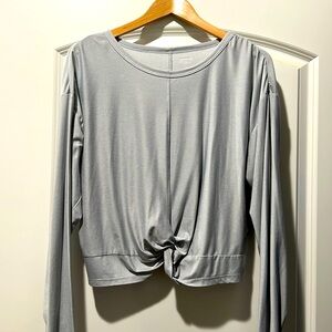 Dove gray active twist front cloud 94 soft top shirt